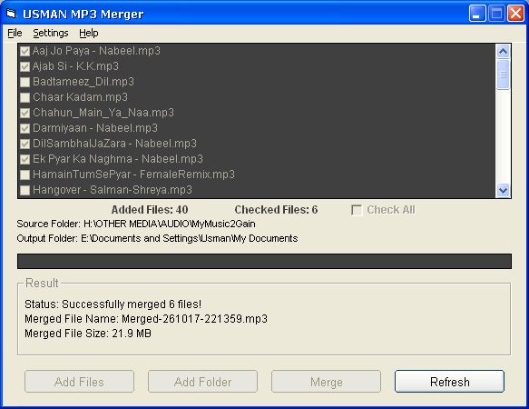 Usman MP3 Merger Usman MP3 Merger Screenshot